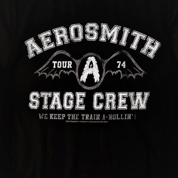 Aerosmith Stage Crue Tour 1974 Logo Liquid Blue rock Official T-Shirt M NWT - Picture 3 of 3